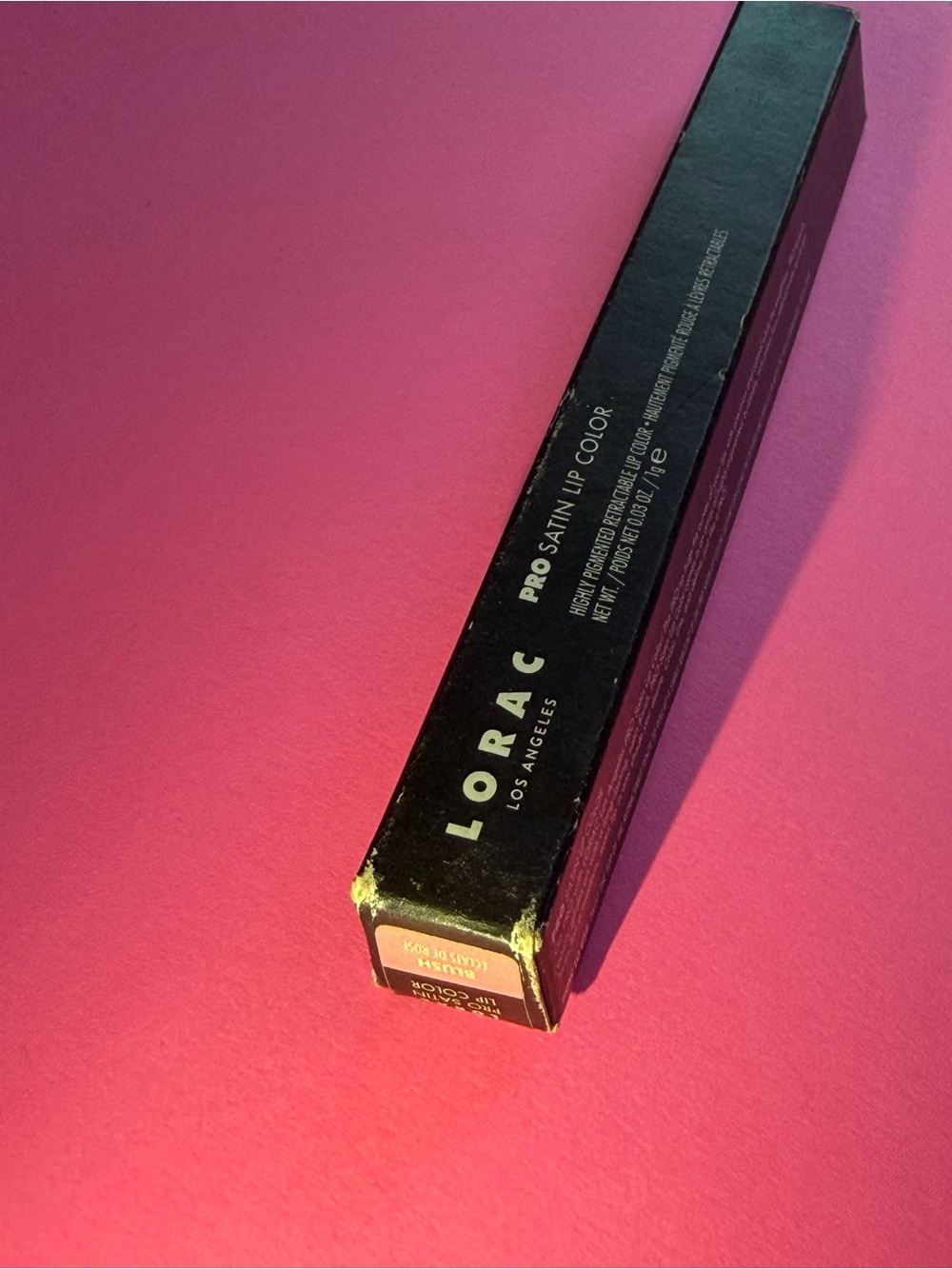 Lorac Los Angeles Pro Satin Highly Pigmented Retractable Lip Color NIB BLUSH